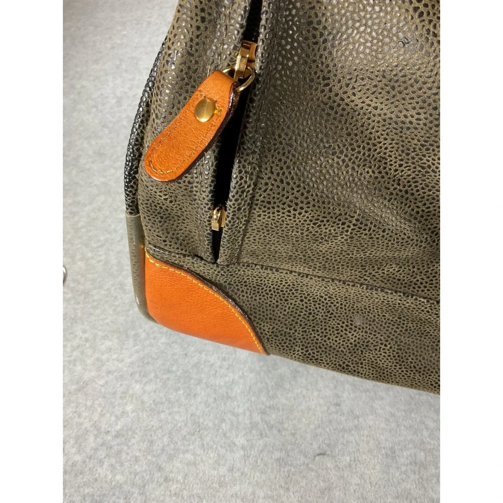 Brics Life Rolling Duffel Bag Brown Leather Trim Italy Travel Luggage